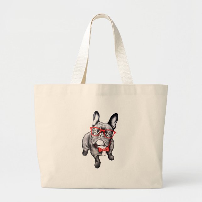 Happy Dog Large Tote Bag (Front)