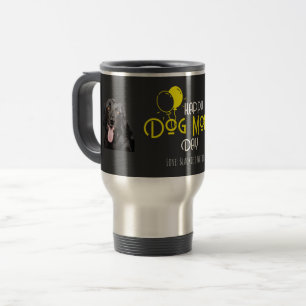 Happy Dog Mom’s Day with Yellow Balloons & Puppies Travel Mug