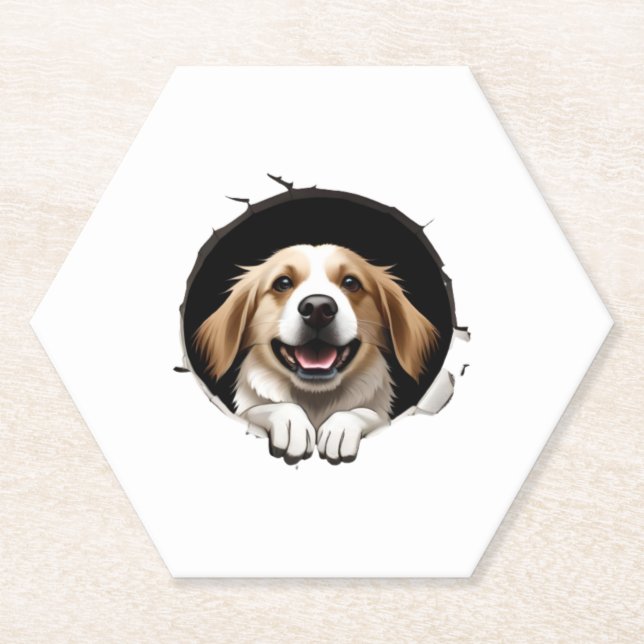 Happy dog   paper coaster (Front)