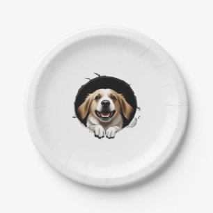 Happy dog paper plate
