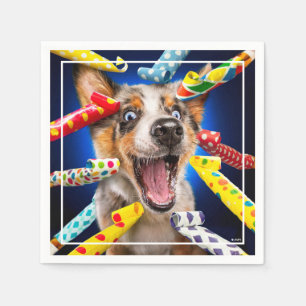 Happy Dog Party Blowers Napkin