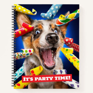 Happy Dog Party Blowers Notebook