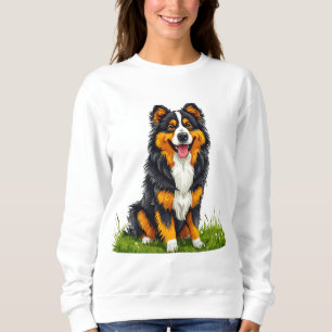 Happy Dog Sitting on a Grassy Field Sweatshirt