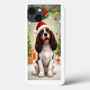 Happy Dog Wearing Santa Hat iPhone 13 Case