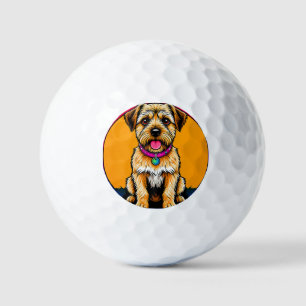 Happy Dog With a Colourful Collar Golf Balls