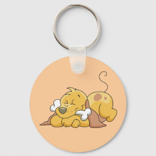 Happy Dog With Bone Tshirts and Gifts Keychain