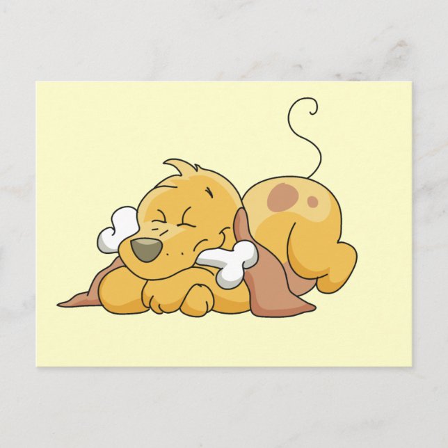 Happy Dog With Bone Tshirts and Gifts Postcard (Front)