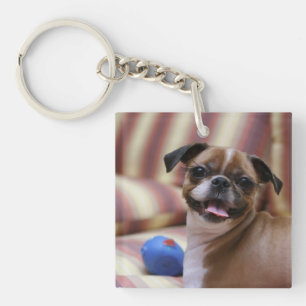 Happy Dog with Toy Keychain