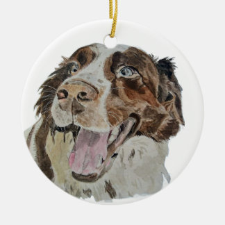 Happy Doggo Ceramic Ornament