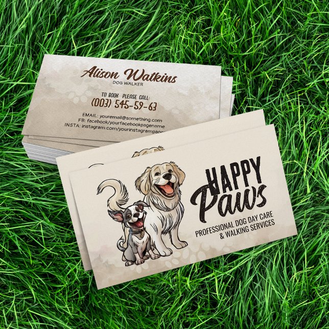 Happy Dogs Illustration Business Card (Creator Uploaded)
