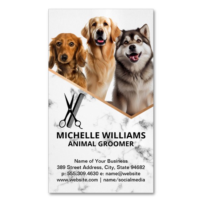 Happy Dogs Sitting | Groomer Business Card (Front Vertical)
