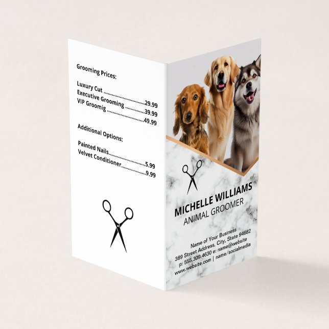 Happy Dogs Sitting | Groomer Business Card (Outside)