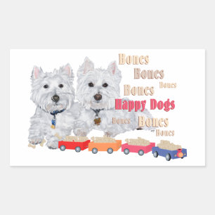 Happy Dogs With Bones Sticker
