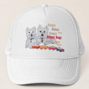 Happy Dogs With Bones Trucker Hat