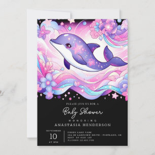 Happy Dolphin Baby Shower Invitation