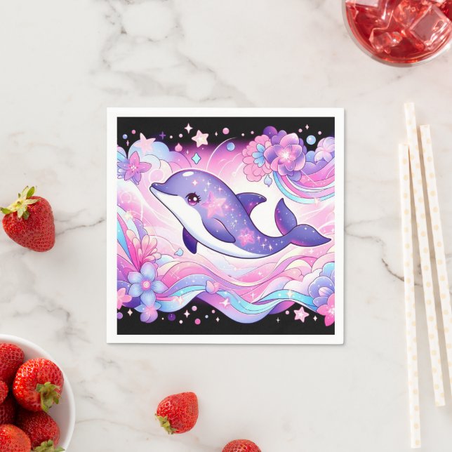 Happy Dolphin Baby Shower Napkin (Insitu)