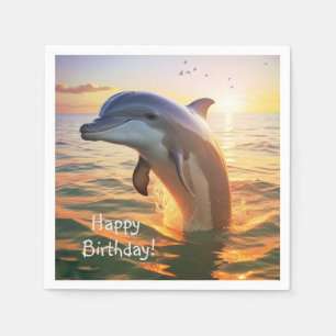 Happy Dolphin Birthday Napkin