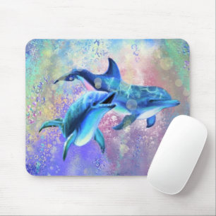 Happy Dolphin Couple Mouse Pad - Family