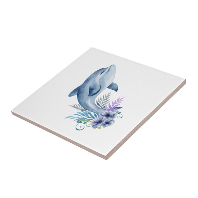 Happy Dolphin Design Tile (Side)