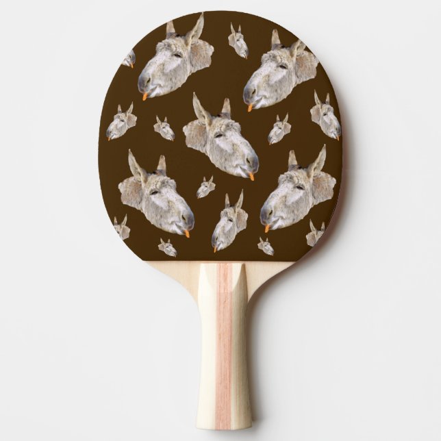 Happy Donkey Eating Carrot, Ping Pong Paddle (Front)