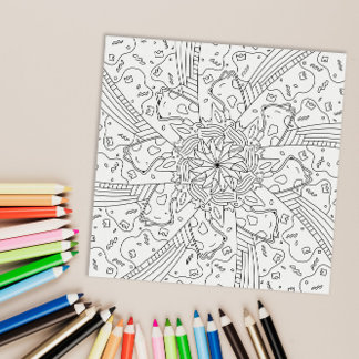 Happy Doodles: Birthday Colouring Page Poster