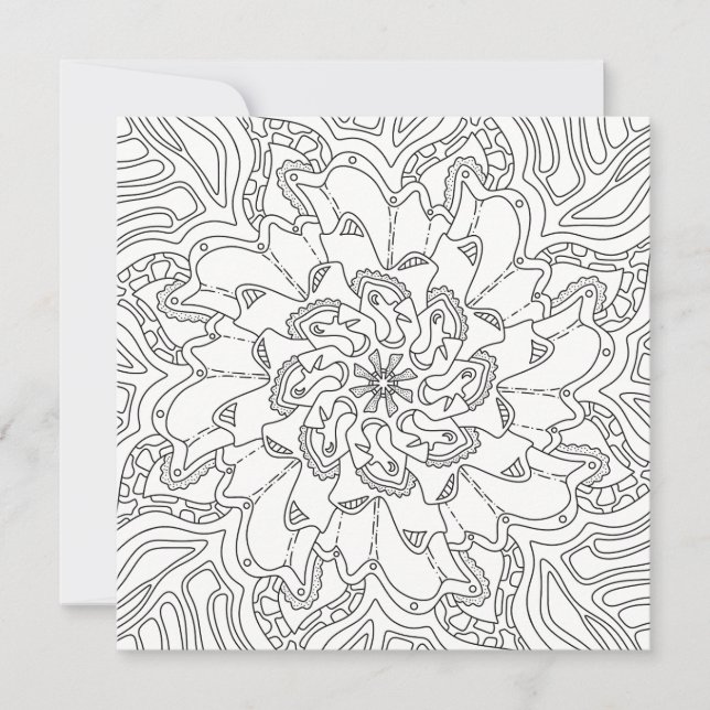 Happy Doodles: Colouring Flat Card for Adults (Front)