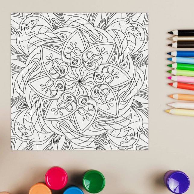 Happy Doodles: Cute Flower Colouring Page For Kids Poster (Creator Uploaded)