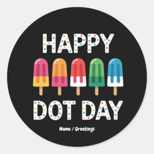 Happy Dot Day 2025 Kids Boys Girls Colourful Polka Classic Round Sticker