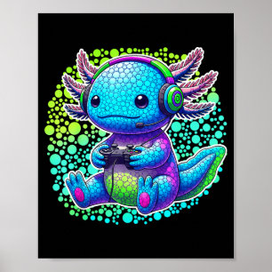 Happy Dot Day Axolotl Gamer Gamesolotl Kids Boys G Poster
