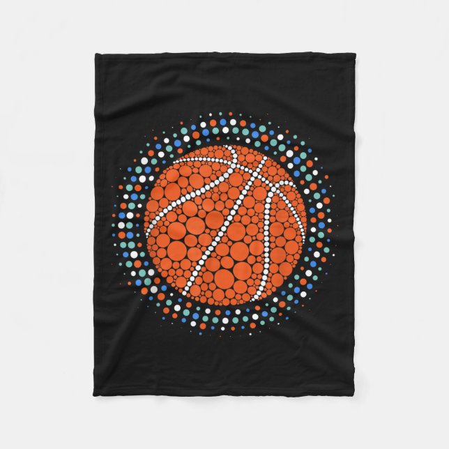 Happy Dot Day Basketball Polka Dot Art Student Boy Fleece Blanket (Front)