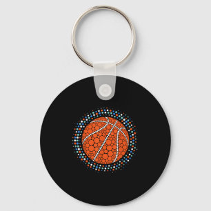 Happy Dot Day Basketball Polka Dot Art Student Boy Keychain