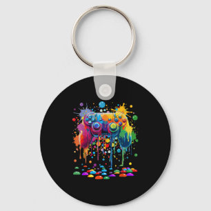 Happy Dot Day Gaming Controller Polka Dot Art Stud Keychain