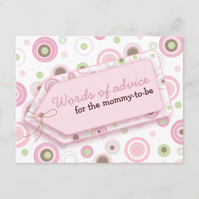 Happy Dots Words of Advice Card for Mom To Be (Front)