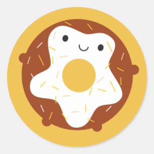 Happy Doughnut Classic Round Sticker