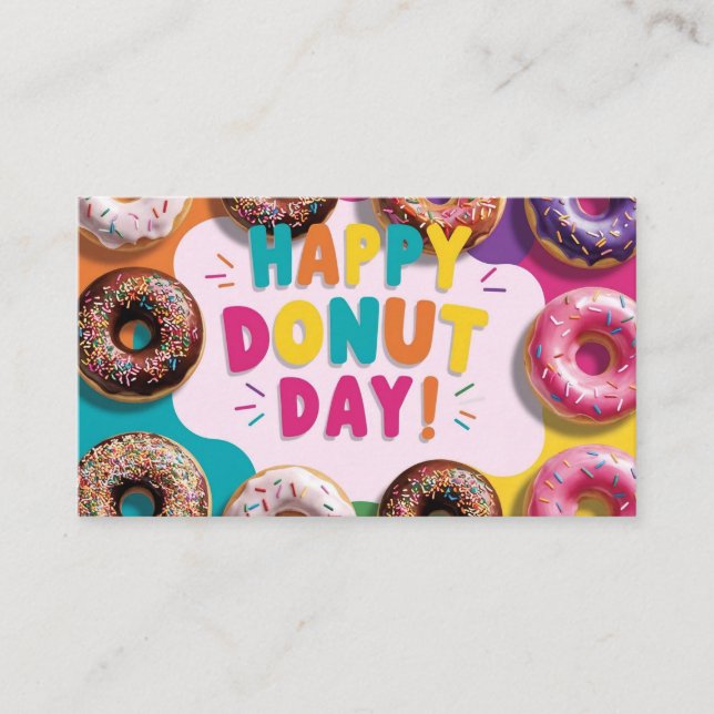 Happy Doughnut Day Business Card (Front)
