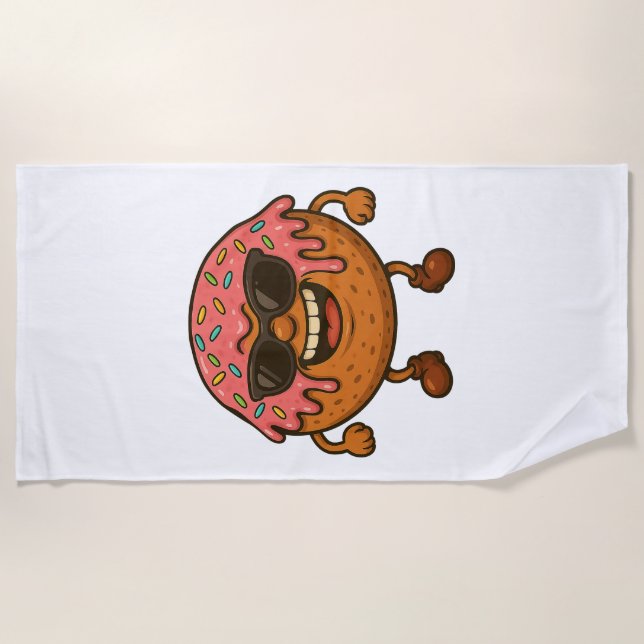 Happy Doughnuts Beach Towel (Front)