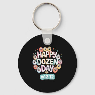 Happy Dozen Day December Vibes 12.12 Funny Egg Cel Keychain