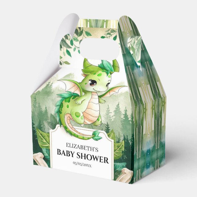 Happy Dragon Baby Shower Favor Box (Front Side)
