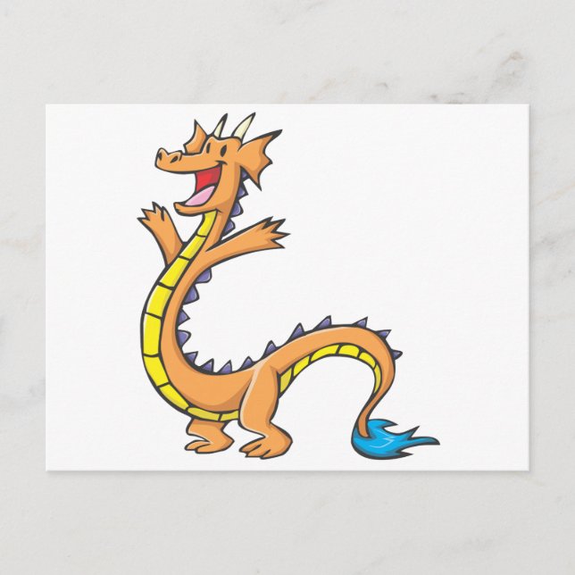 Happy Dragon Cartoon Postcard (Front)