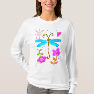 Happy Dragonfly Abstract Art to Wear T-Shirt