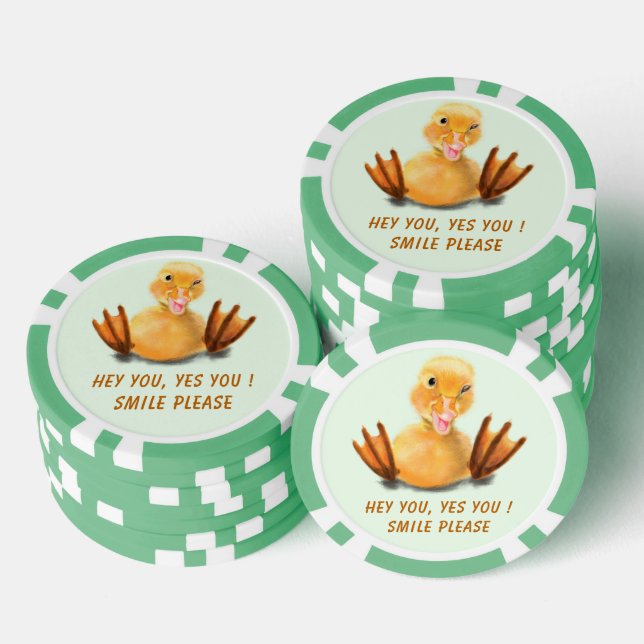 Happy Duck Funny Poker Chips - Smile (Stack)
