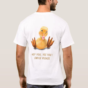 Happy Duck Funny T-Shirt - Custom Text and Color