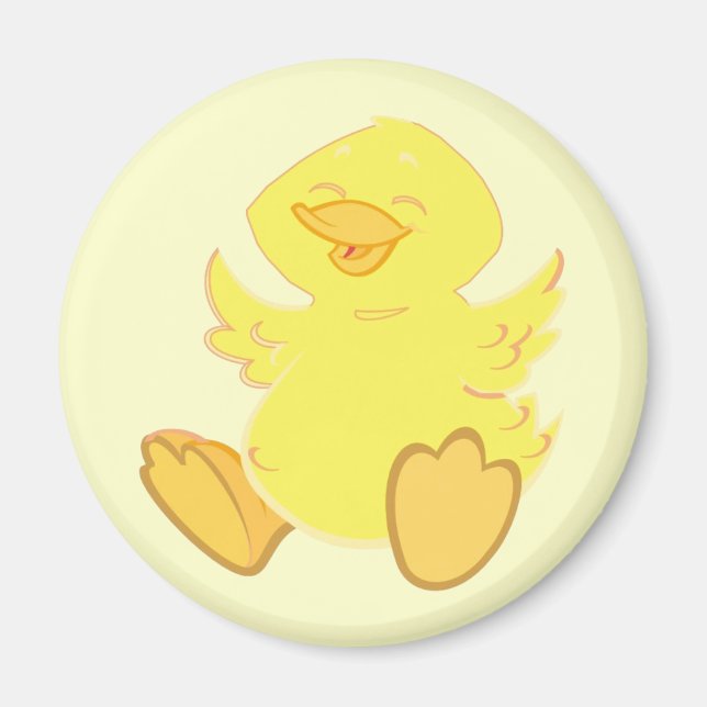 Happy Duck Round Magnets (Front)