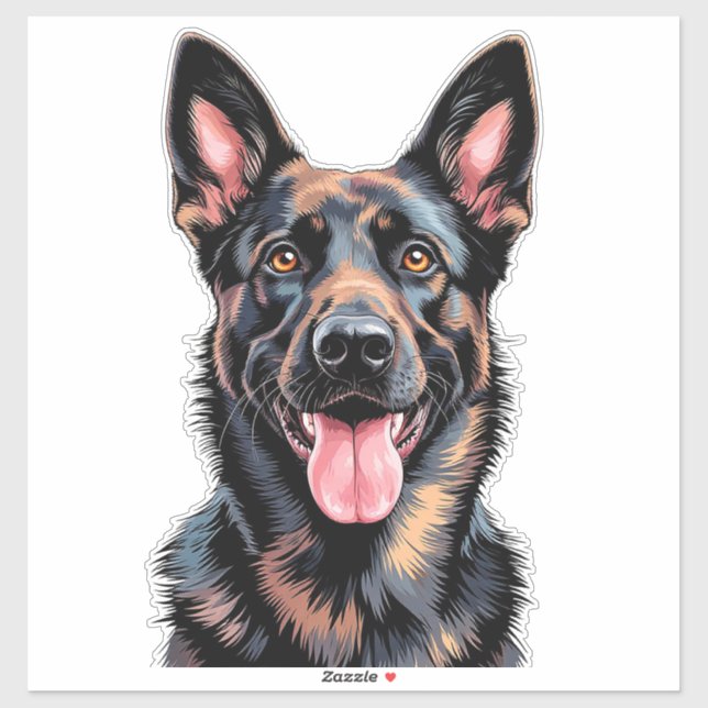 Happy Dutch Shepherd Portrait (Sheet)