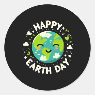 Happy Earth Day 2014 Girls Boys Women Men Teacher  Classic Round Sticker