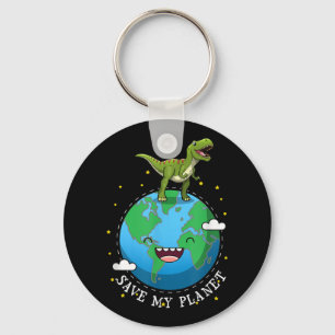 Happy Earth Day 2019 Dinosaur T-rex Kids Boy Save  Keychain
