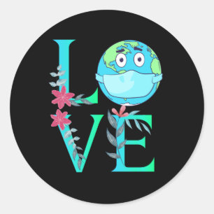 Happy earth day 2021, adorable gift to celebrate classic round sticker