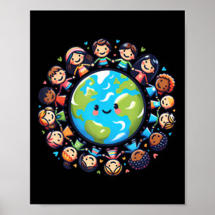 Happy Earth Day 2025 Cool Earth Day Children Kids Poster