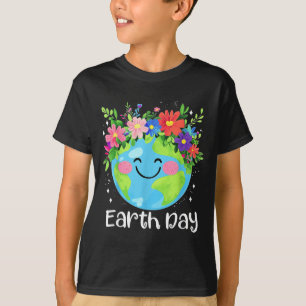 Happy Earth Day 2025 Cute Earth Day Kids Toddler B T-Shirt