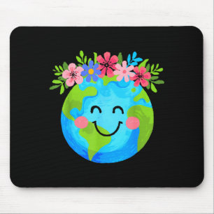Happy Earth Day 2025 Cute Earth Floral Earth _1 Mouse Pad